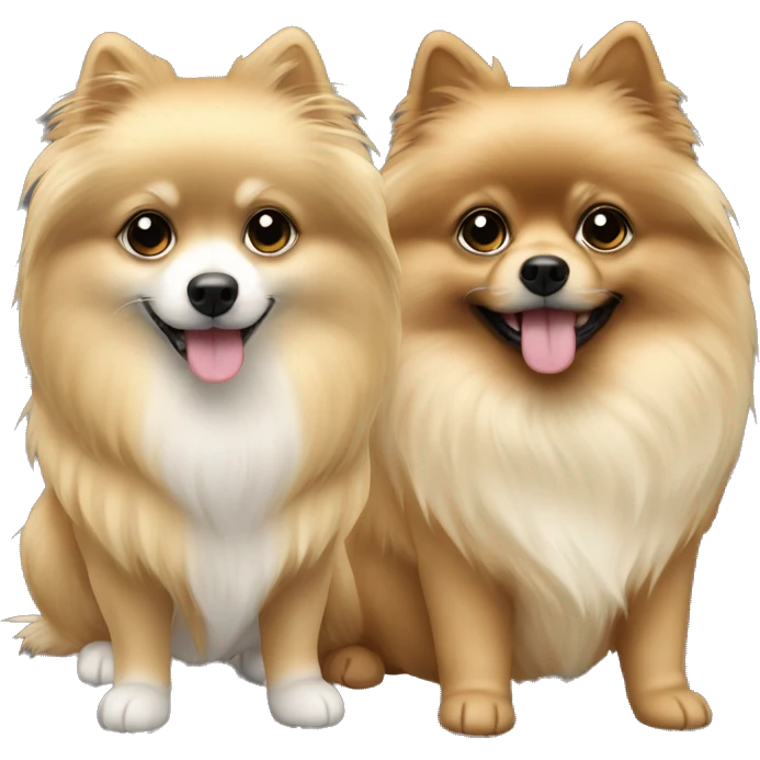 2 pomeranias blond and brunet emoji