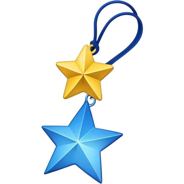 bookmark with a star on it, yellow and blue, no text emoji