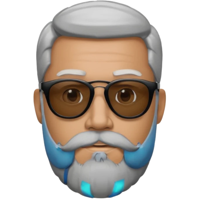 ma, wearing black sunglasses, gray goatee beard emoji
