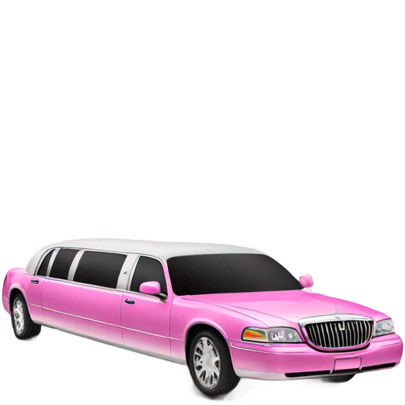 Pink Limousine in Mexico with palm trees emoji