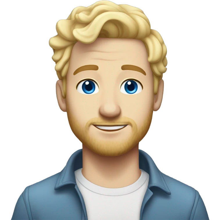full body standing light curl blonde 30yo man blue eyed pale skin emoji