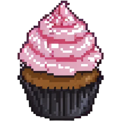 cupcake with pink icing emoji
