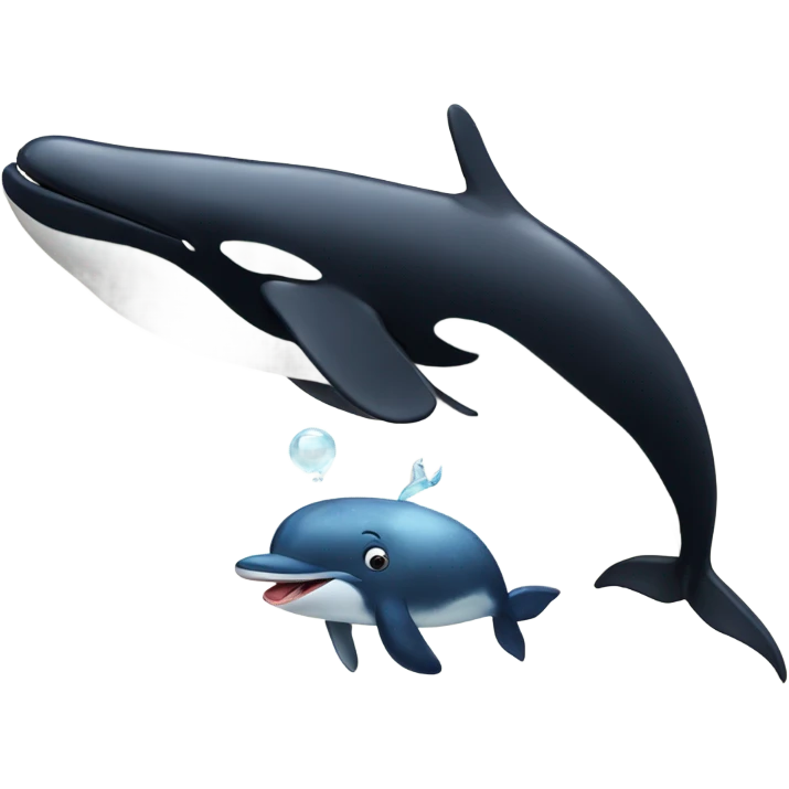 Whale with penguin riding it emoji