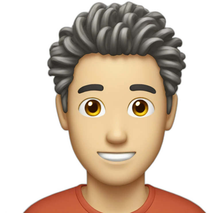 guy With dry ramen hair emoji