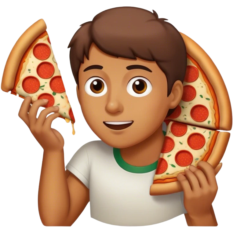 Someone eating pizza emoji
