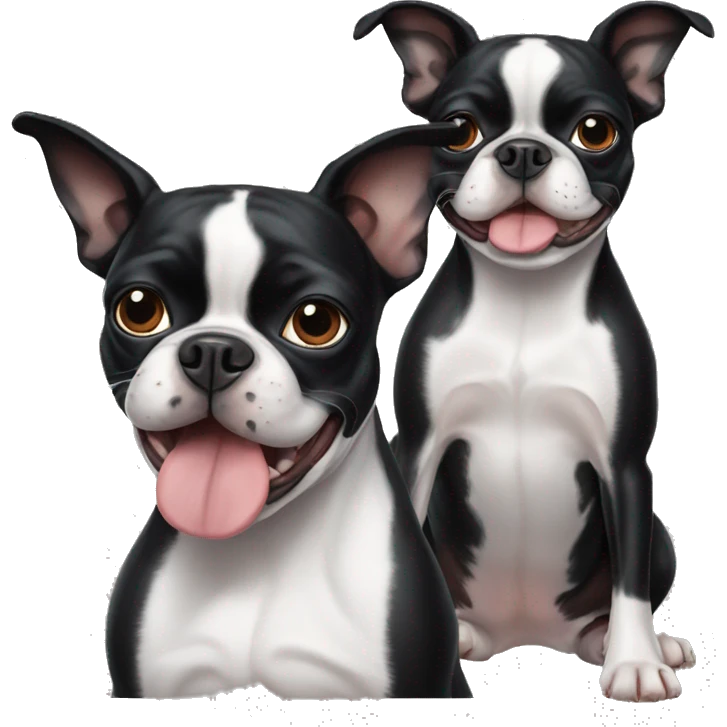 two boston terriers  emoji