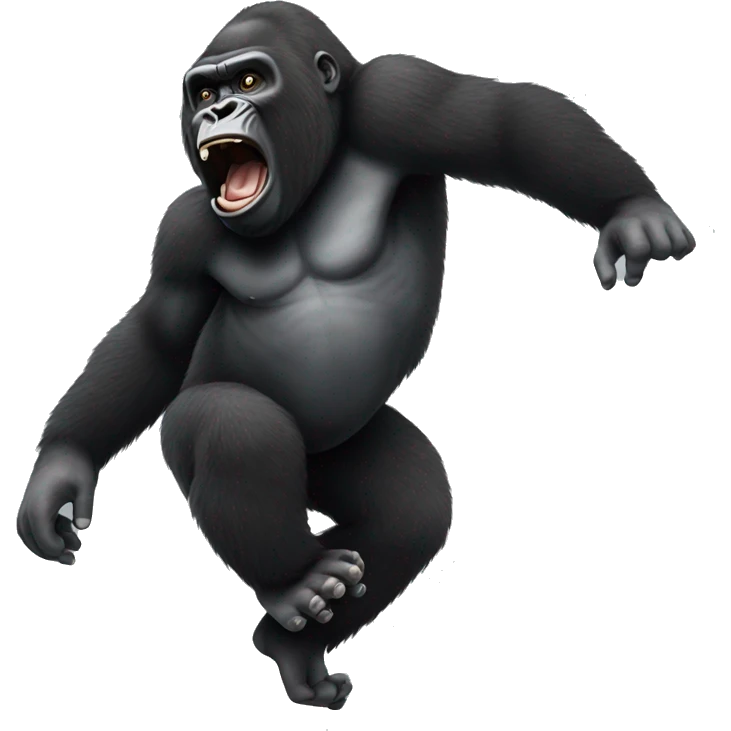 Gorilla doing a backflip emoji