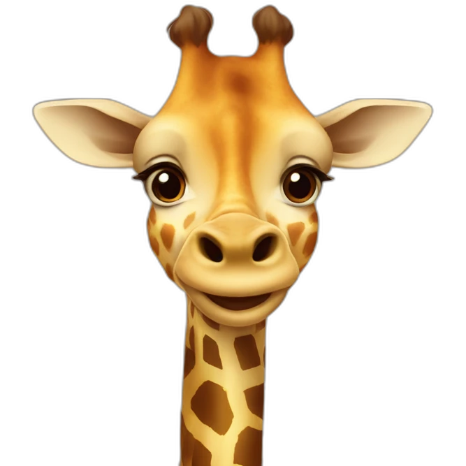 Giraffe smile in hat emoji