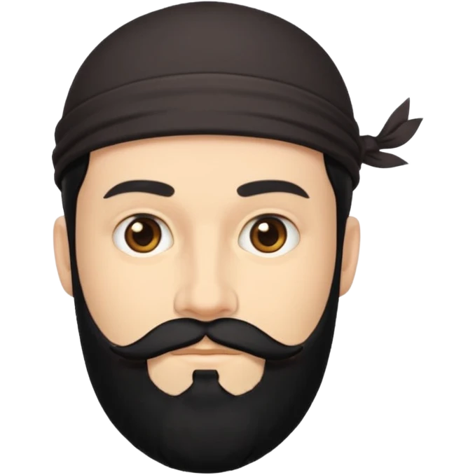 Hombre blanco con barba negra emoji