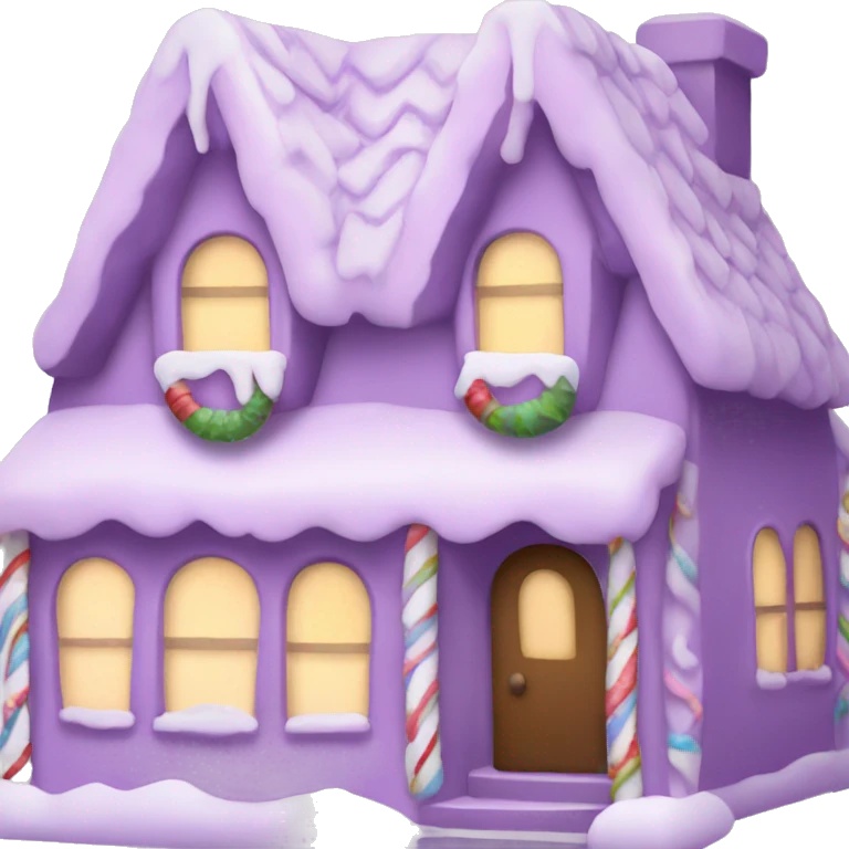 Cosy light purple gingerbread house  emoji