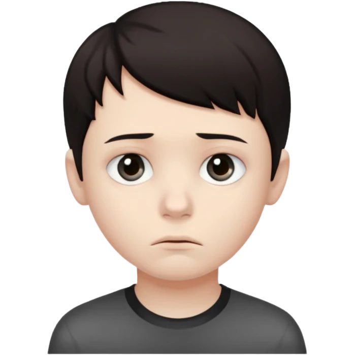 Lonely darck young boy emoji