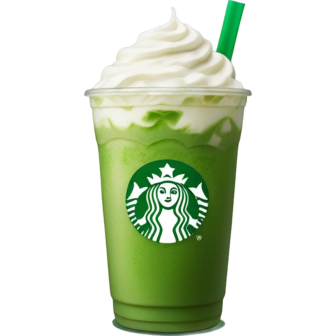 Starbucks iced matcha latte no whipped cream emoji
