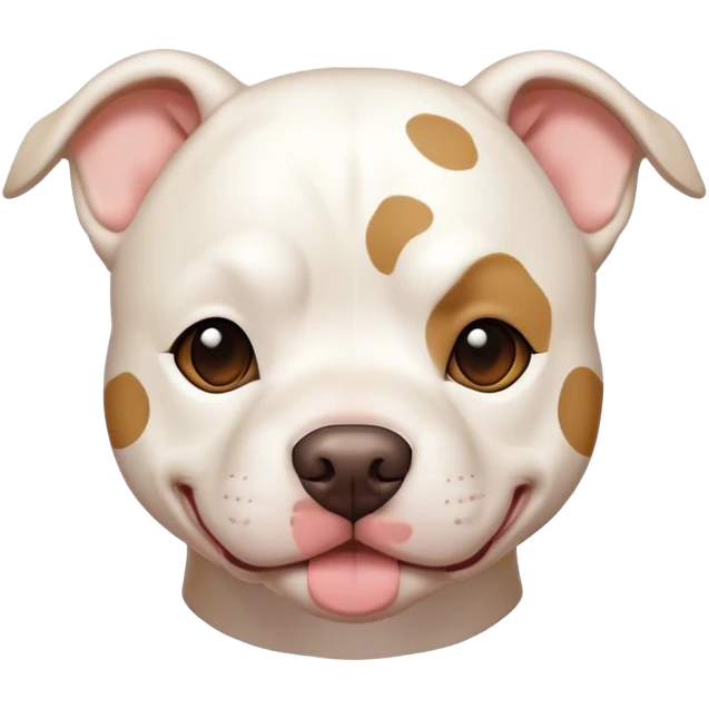 White pitbull mix with light brown spots emoji