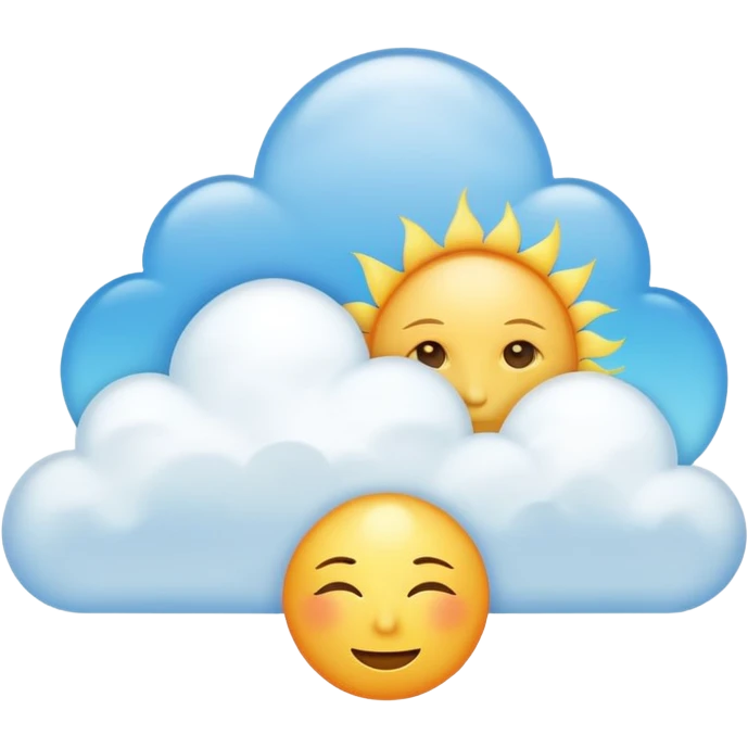serene blue sky with soft clouds and a glowing sun, no faces emoji