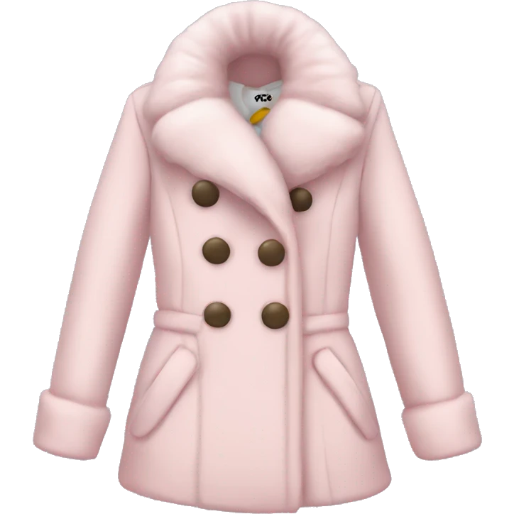 pale pink coquette winter coat  emoji