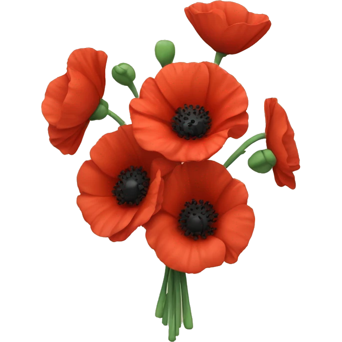 Colour bouquet of poppys emoji