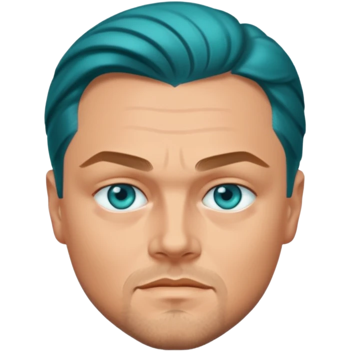Leonardo DiCaprio with teal eyes emoji
