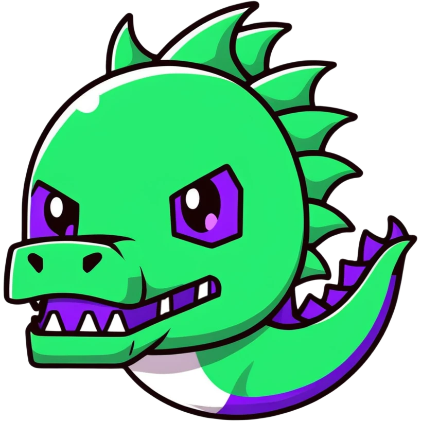 Minecraft black dragon head with purple eyes emoji