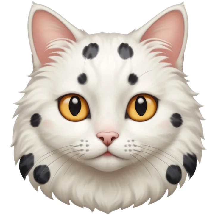 um gato branco com manchas pretas emoji