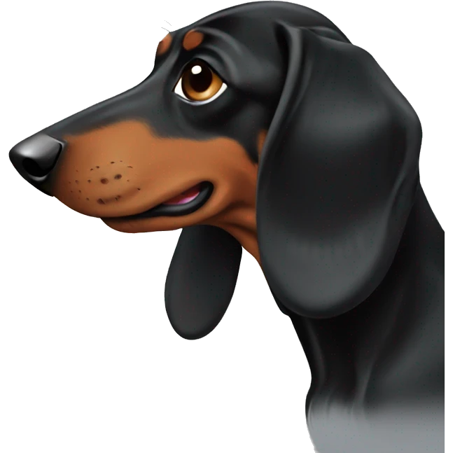 black dachshund cartoon  emoji