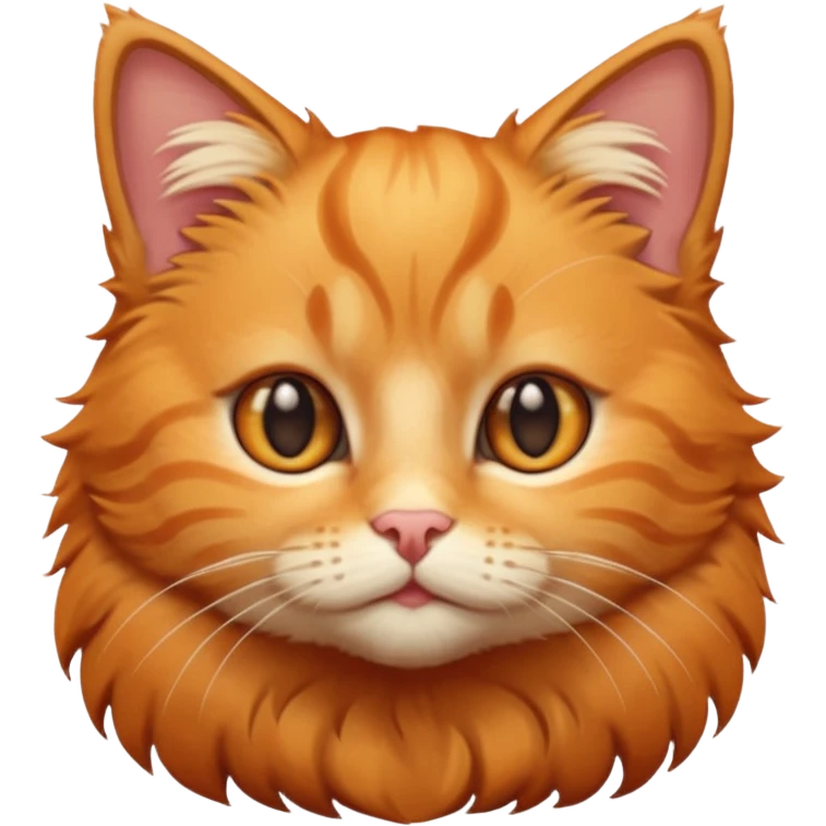 A high-resolution photo-realistic digital illustration of a solid ginger tabby cat kitten emoji