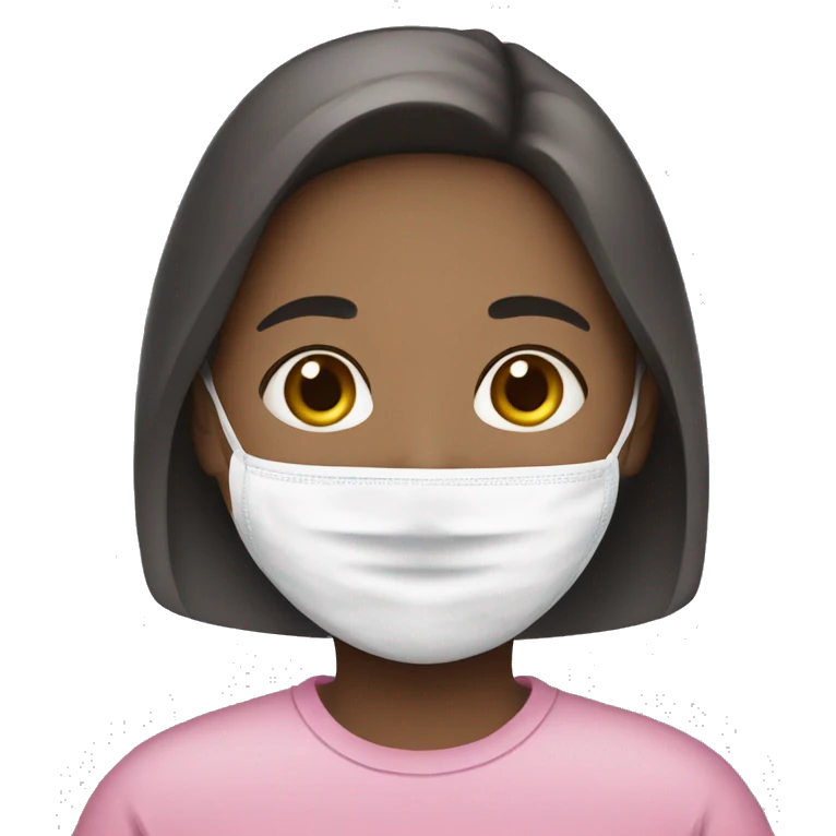girl wearing pink face mask emoji