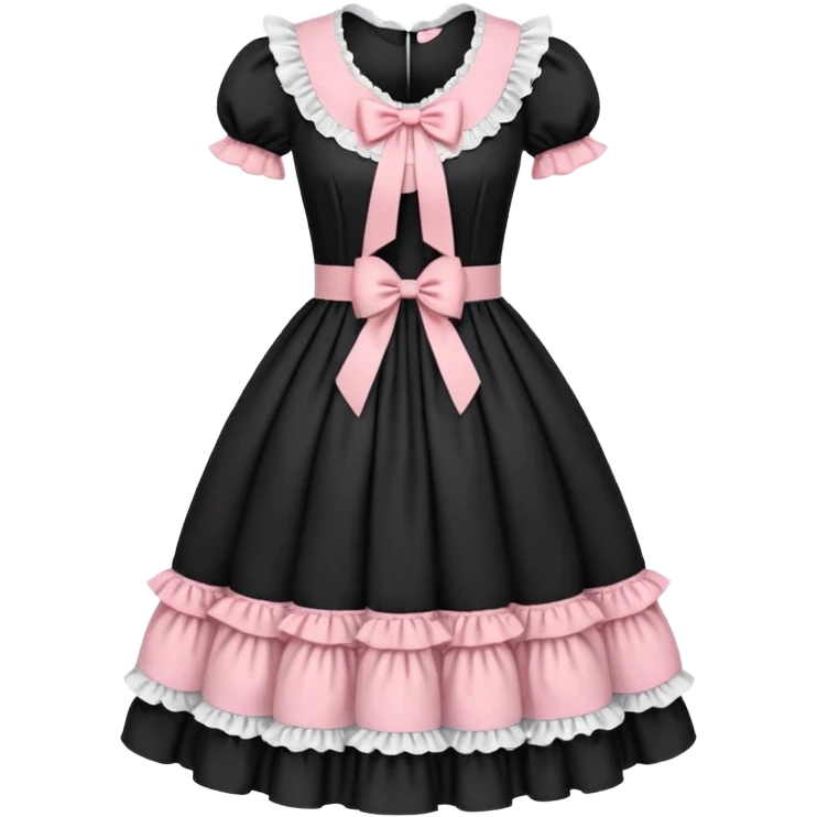 lolita dress ,  hearts, black and pink, cute,  emoji
