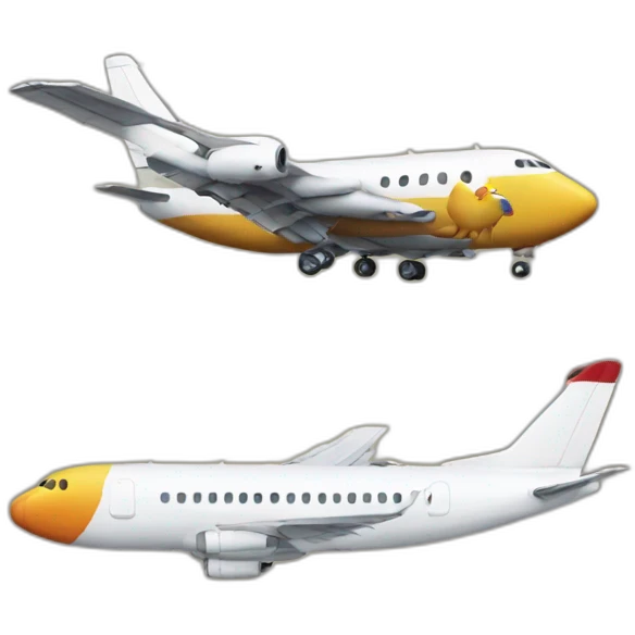 A plane with a chicken emoji
