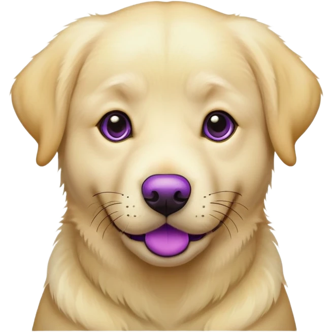 yellow lab with purple nose emoji