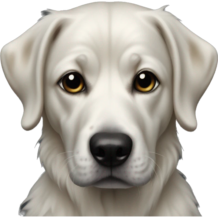 realistic dog portrait close-up black emoji