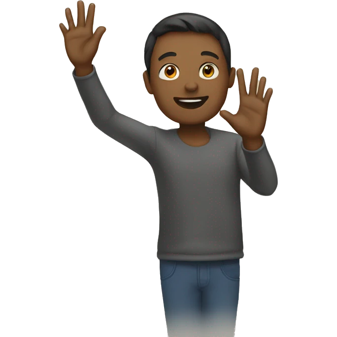 person waving emoji