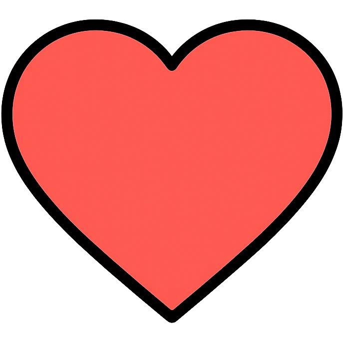 red heart outlined modern color icon emoji