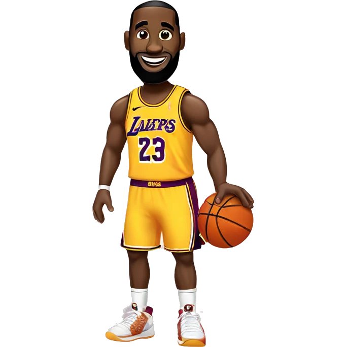 lebron james with basketball emoji