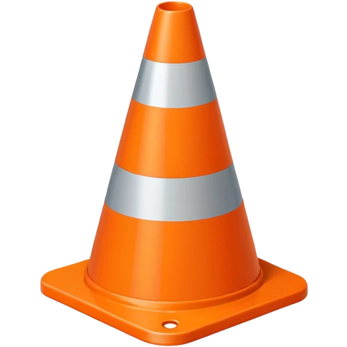 realistic orange construction cone emoji