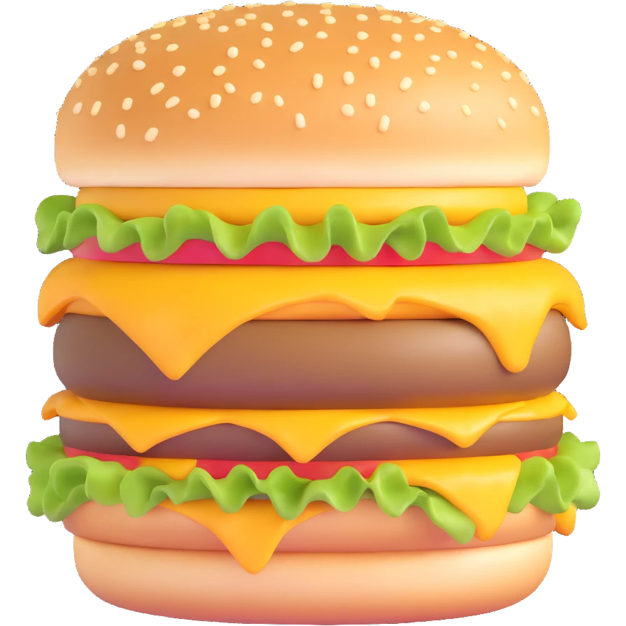 cheeseburger with extra cheese melting over the sides emoji