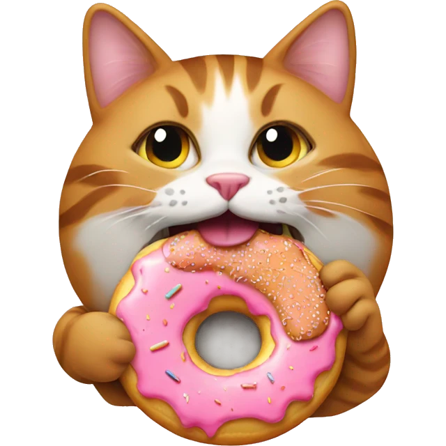 Cat eating donut emoji