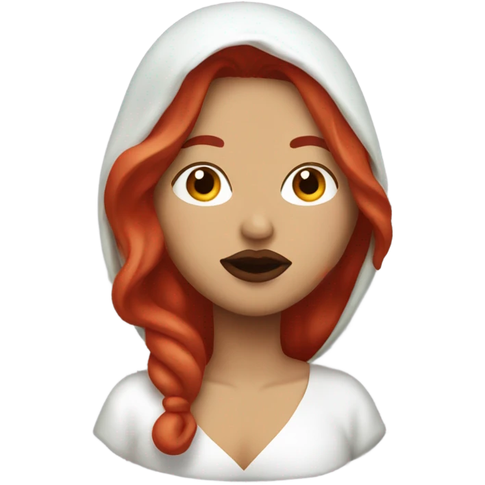 Mexican Red hair Lipstick Face covered in milk liquid emoji