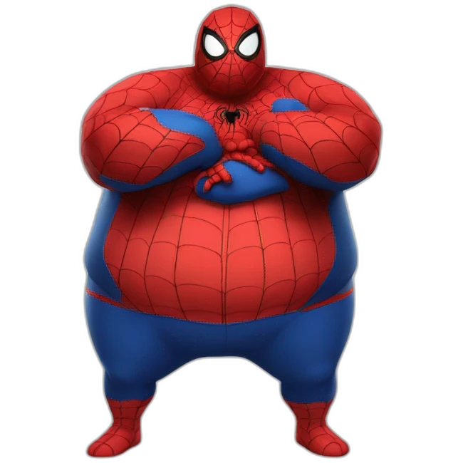 a fat spider man emoji