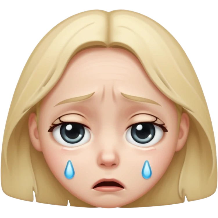 Labubu llorando, lágrimas grandes, expresión triste emoji