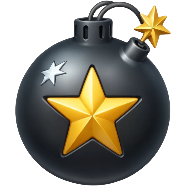 bomb with a star on it emoji