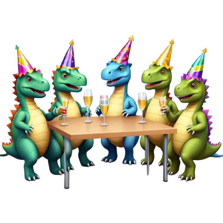 office dinosaurs celebrating birthday emoji
