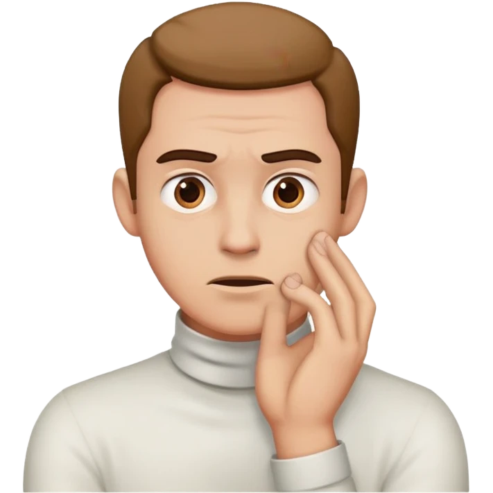 guy crossing his hand on his neck with a mad face emoji