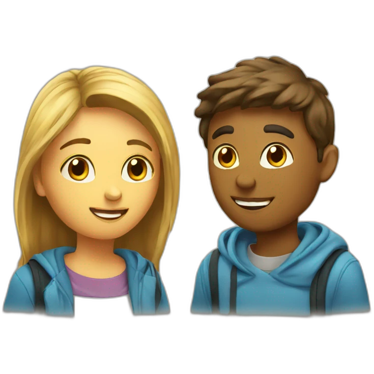 two students talking emoji