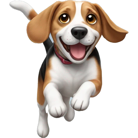 Jumping beagle emoji