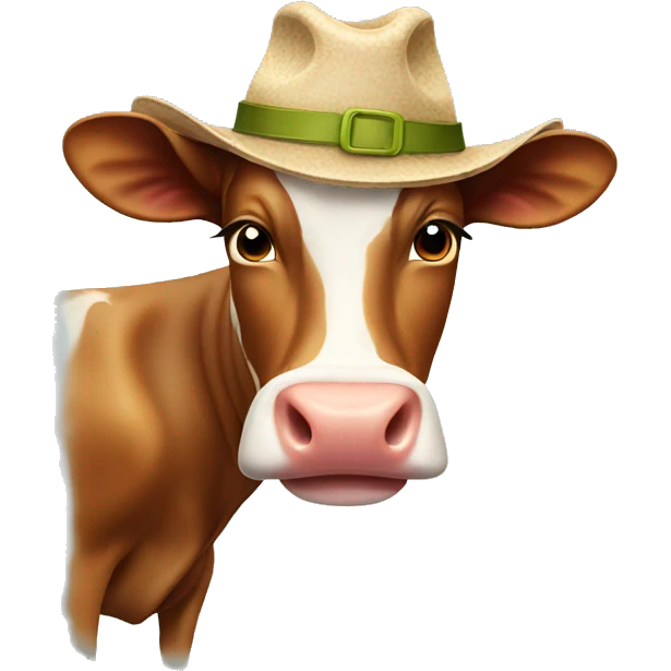 cows with hat emoji