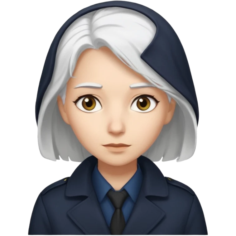 Generate 
1 detective she's white hair covered light eyes fair skin
1 detectective she's black NO HIJAB HAIR OUT BROWN skin  emoji