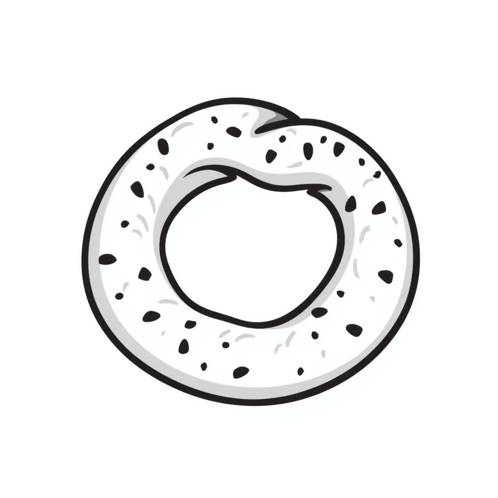 a simit, the Turkish sesame bagel, hand drawn doodle style emoji