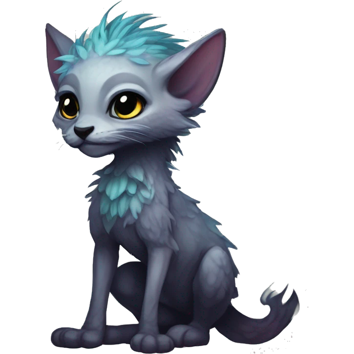  Cute Edgy Realistic Rare Fantasy eldritch Slim Vernid-Trico-Melprin-species by LiLaiRa, by Falvie, full body emoji