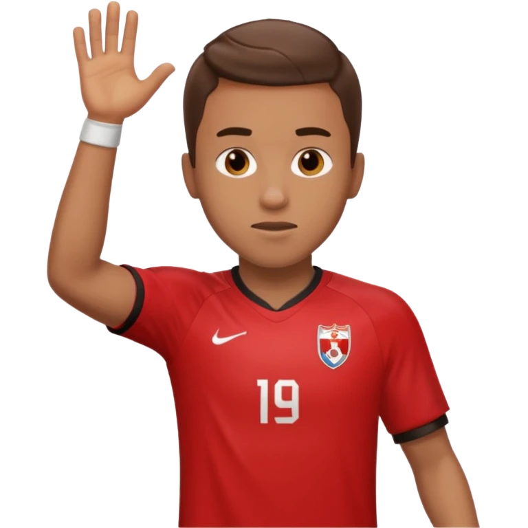 man soccer player with red jersey emoji