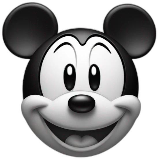 Mickey Mouse black and white emoji